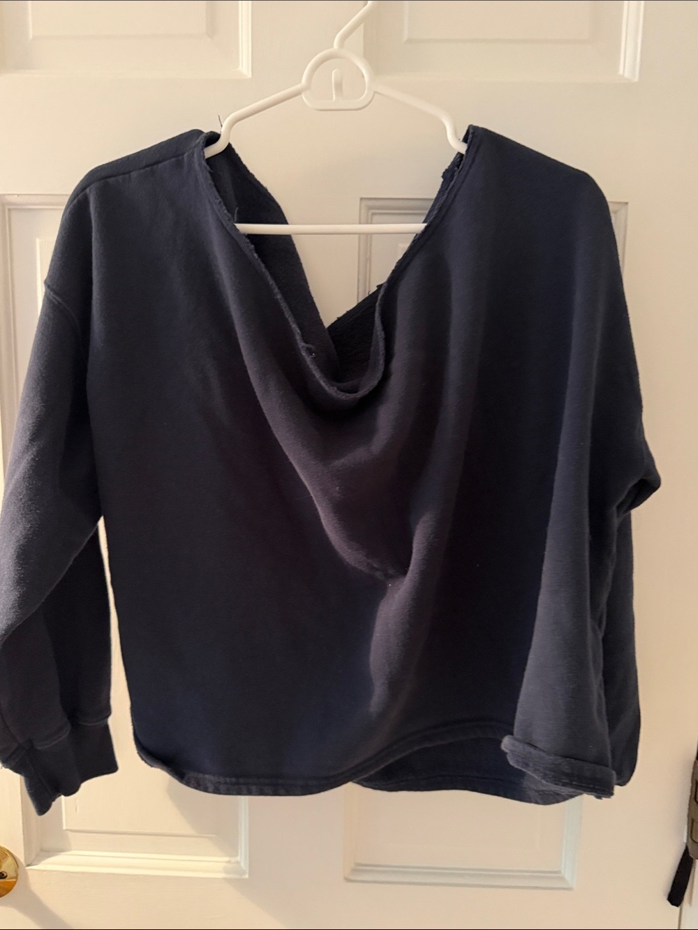 Hollister Deep Navy off the shoulder pullover